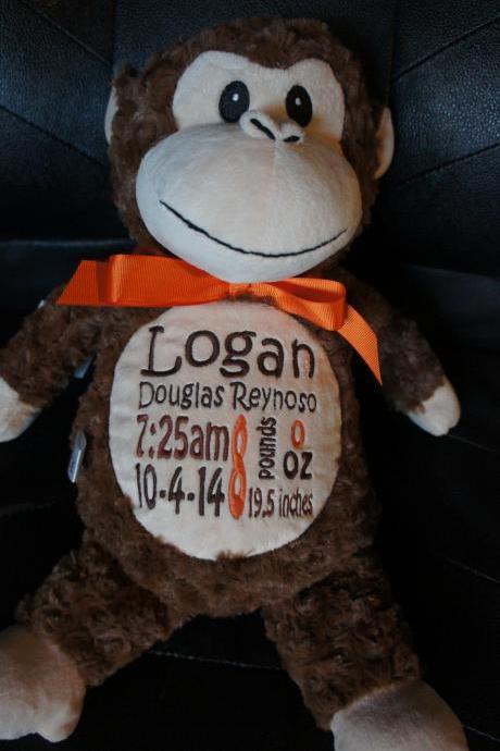 Personalized Baby Gift, Baby Cubby &amp;amp;amp;quot;huggles&amp;amp;amp;quot; The Monkey