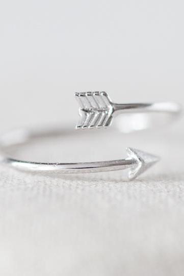 Tiny Arrow Adjustable Ring In Silver ,adjustable Ring,everyday Jewelry, Gift Ring, Only Silver