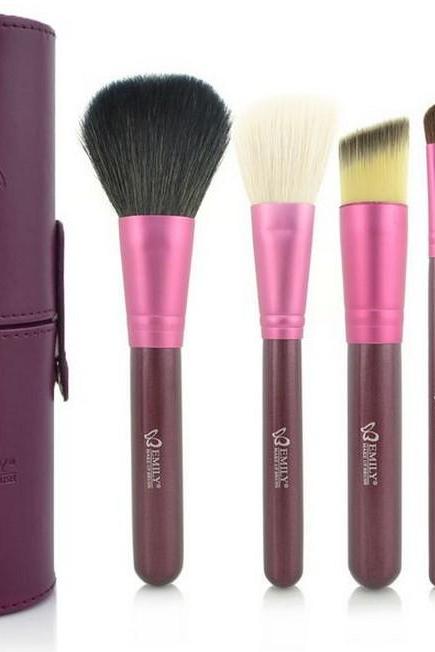 High Quality EMILY 7pcs/set support portable Tongzhuang multifunction pen holder brush sets makeup brushes - Purple