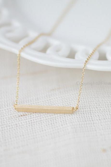 Matt Gold Bar Necklace