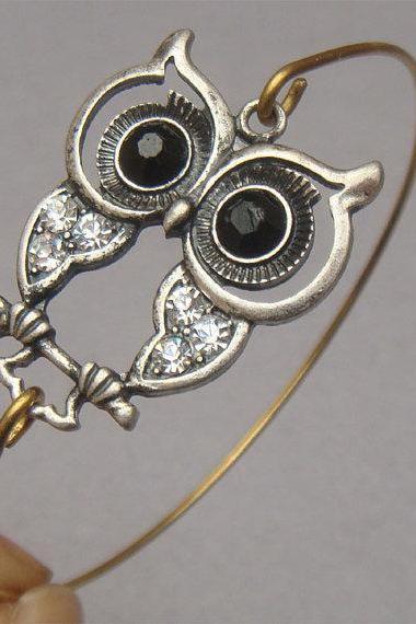 Lovely Owl Bangle Bracelet