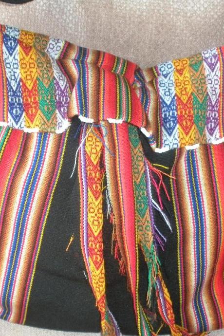 Large Aguayo Fabric Peruvian HoboTexture Handbag