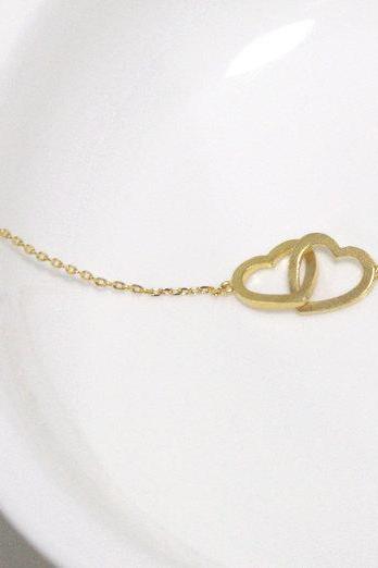  Heart 2 Heart necklace, everyday jewelry, delicate minimal jewelry