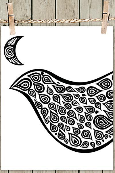 White Bird In Disguise - Poster Print 8x10 - Of Fine Art Illustration For Your Wall Decor