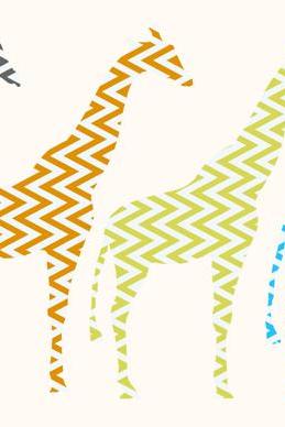 Giraffe Decal Set in zigzag pattern