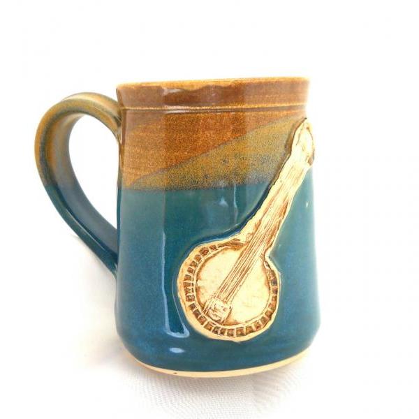 Banjo Mug Ceramic Handmade Pottery Wheel thrown Stoneware by Jewel Pottery Cup Each one Unique